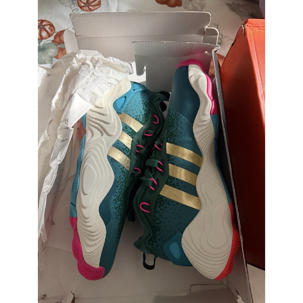 Adidas Trae Young 3 IE9301 Men Basketball Shoes Team Dark Green/Gold Metallic